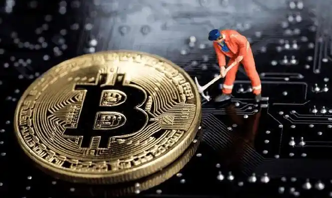 A massive Bitcoin mining farm with rows of active miners